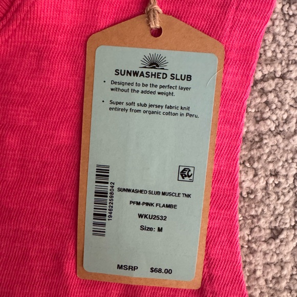 Faherty Bright Pink Sleeveless Tank Top NWT - Picture 3 of 5